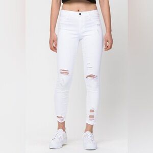 Cello White Distressed Cropped Mid Rise
Skinny Jeans Size 9